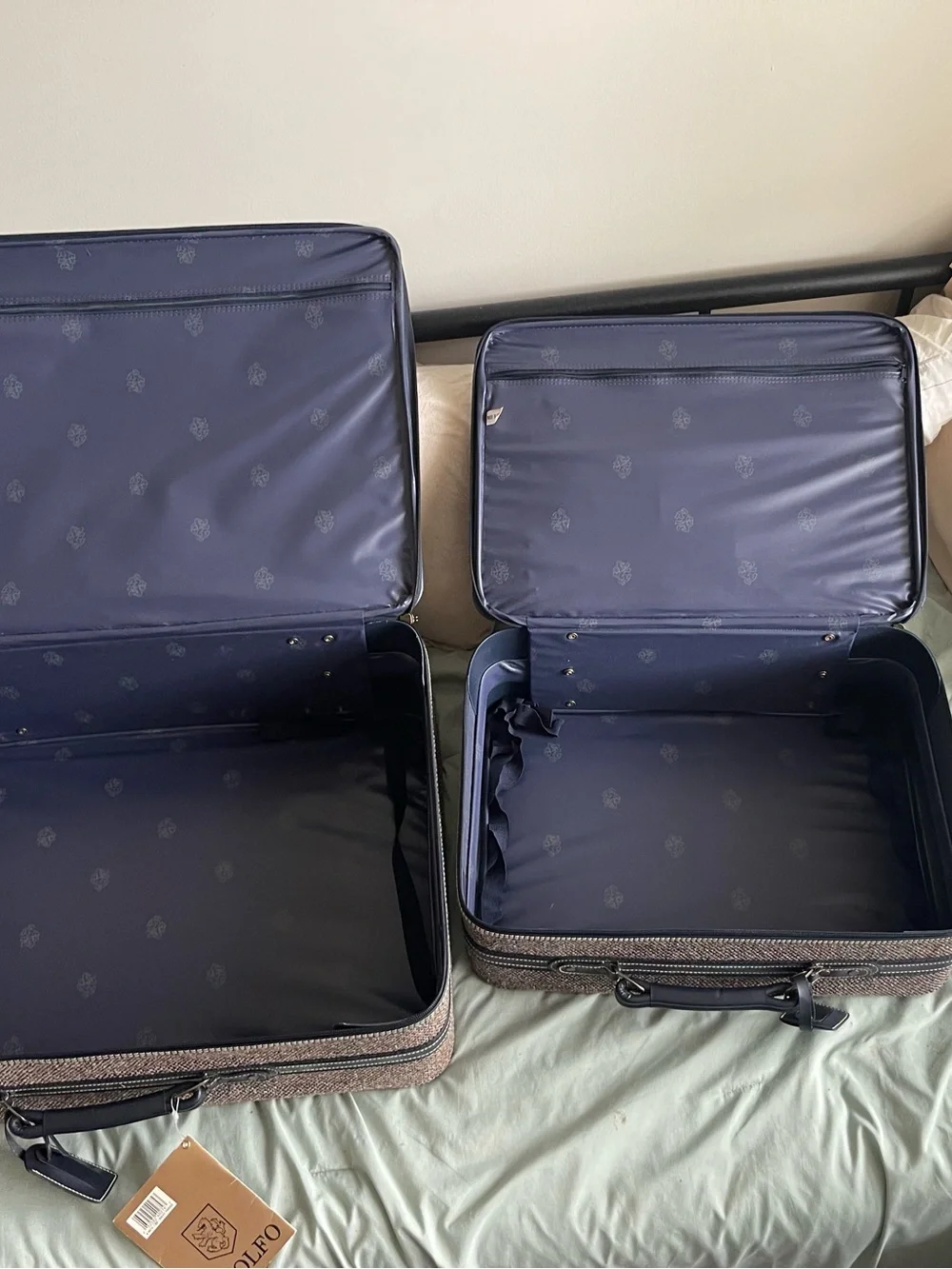 Adolfo Brown Tweed Garment & Travel Organizer Set